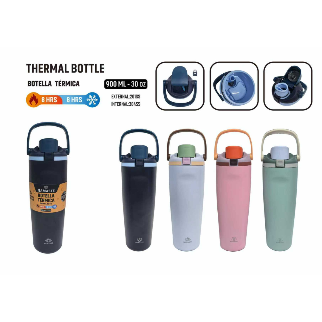 Botella Térmica Namaste 900 ml (30 oz) de Acero Inoxidable | Mantiene Frío y Calor por Hasta 8 Horas | A164-ZFCD-900