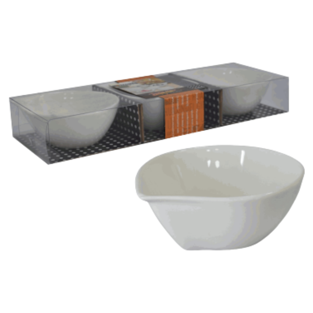 Set 3 Salseros de Cerámica Blanco 87467 Ramekin. Selecto