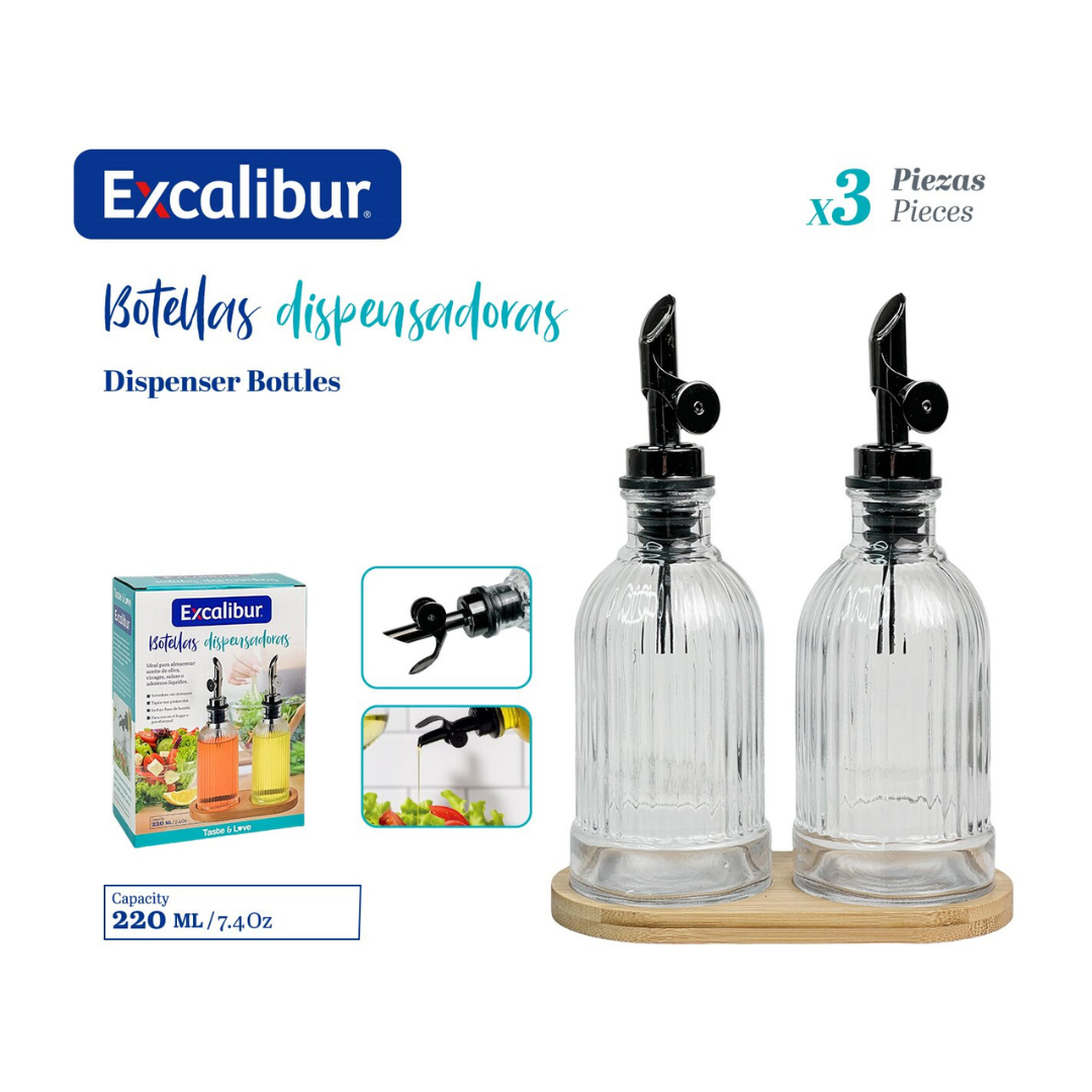 Set 2 Dispensador de Aceite o Vinagre 220ml Excalibur A164-OB25208 EXCALIBUR