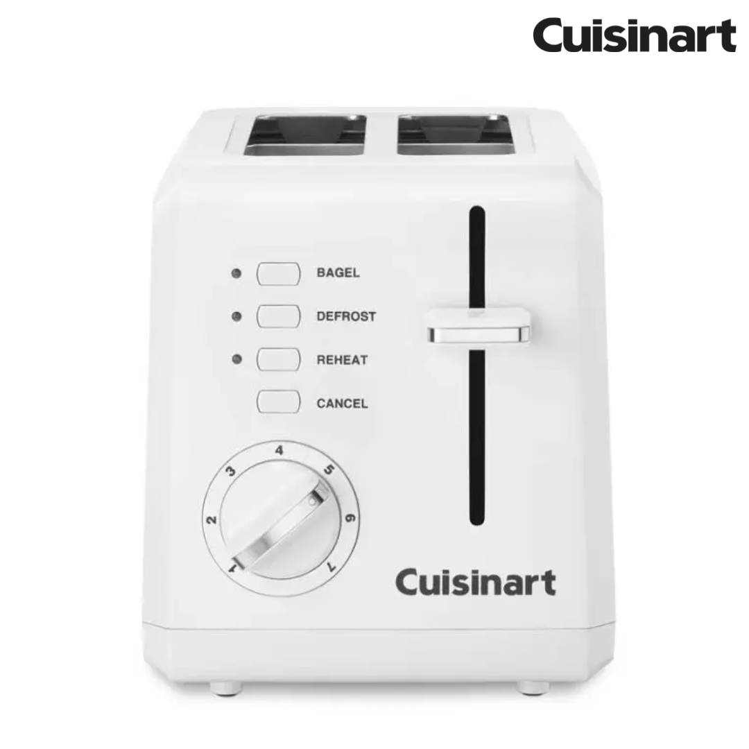 Tostadora de Pan Compacta de 2 Rebanadas Blanca Cuisinart CPT-122 CUISINART