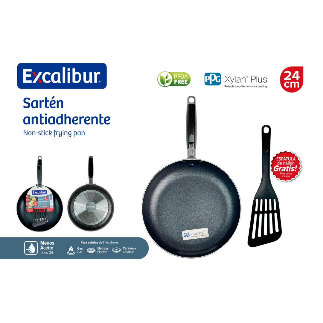 Set Sartén + Cucharon Antiadherente 24cm Excalibur JLJ-24CMUT EXCALIBUR
