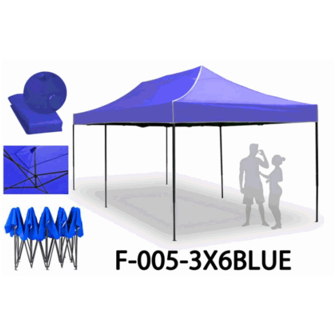 Tolda Plegable 3x6m Impermiable Azul F-005-3X6BLUE Gazebo. Carpa. Selecto