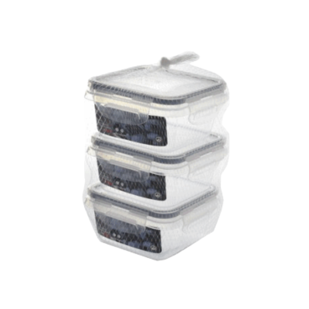 Set 3 Envases con Tapa de Plástico 350ml 89752 Selecto