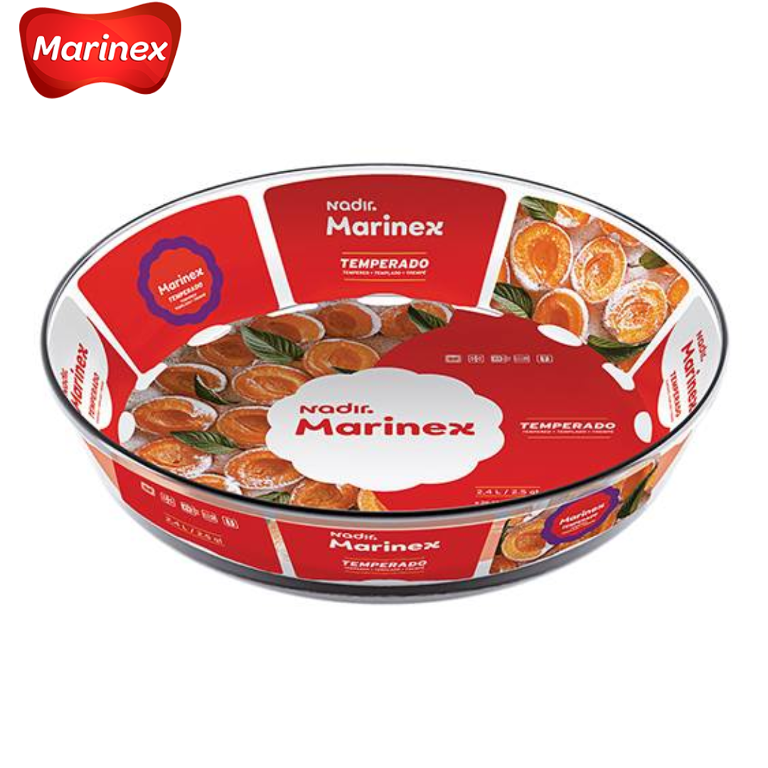 Bandeja de Vidrio Redondo 2.4L/26cm Marinex GD16495063N Marinex