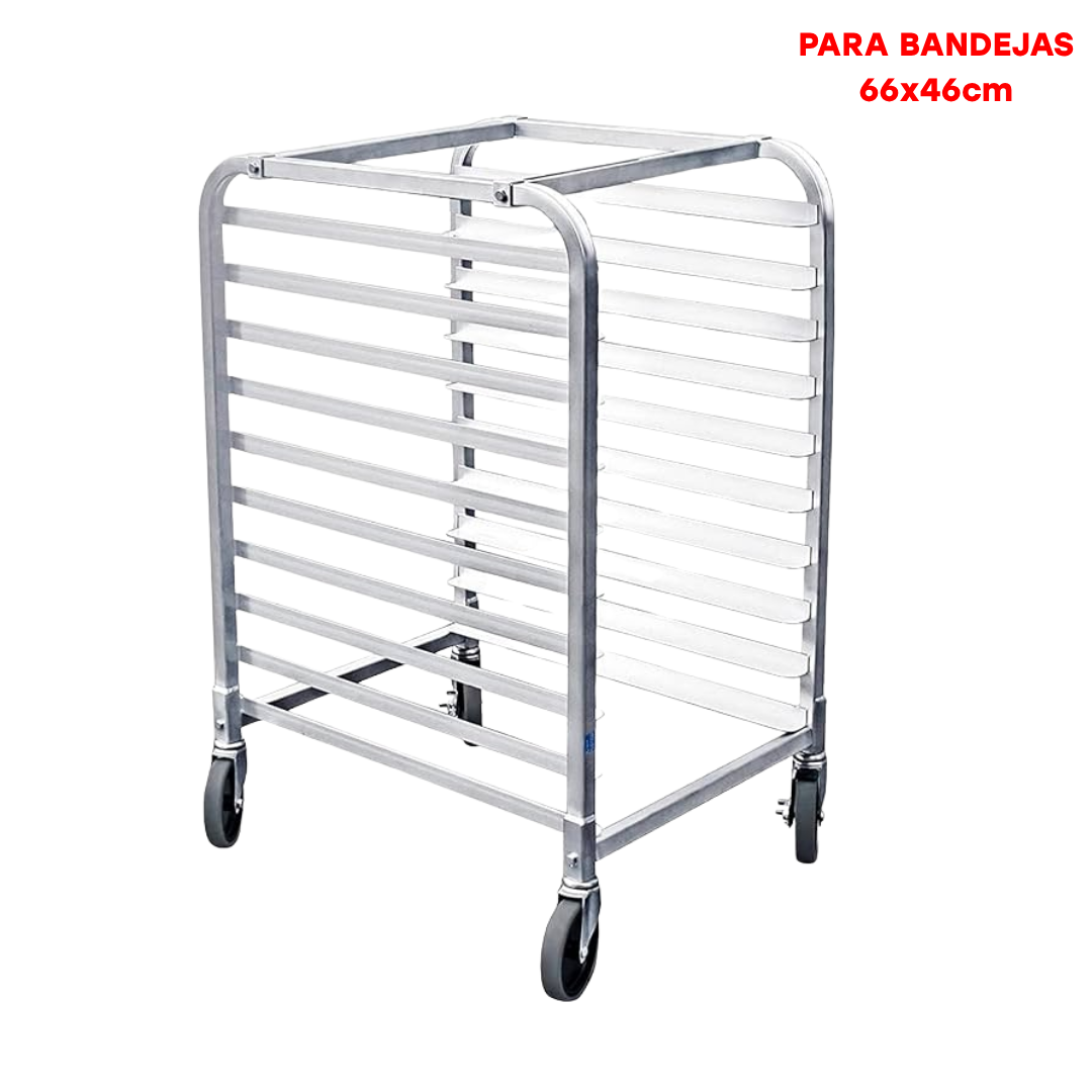 (LLEGANDO 19 DE JUNIO) Carrito de Panadería 10 Niveles en Acero Inoxidable para Bandejas de 66x46cm 110104-C