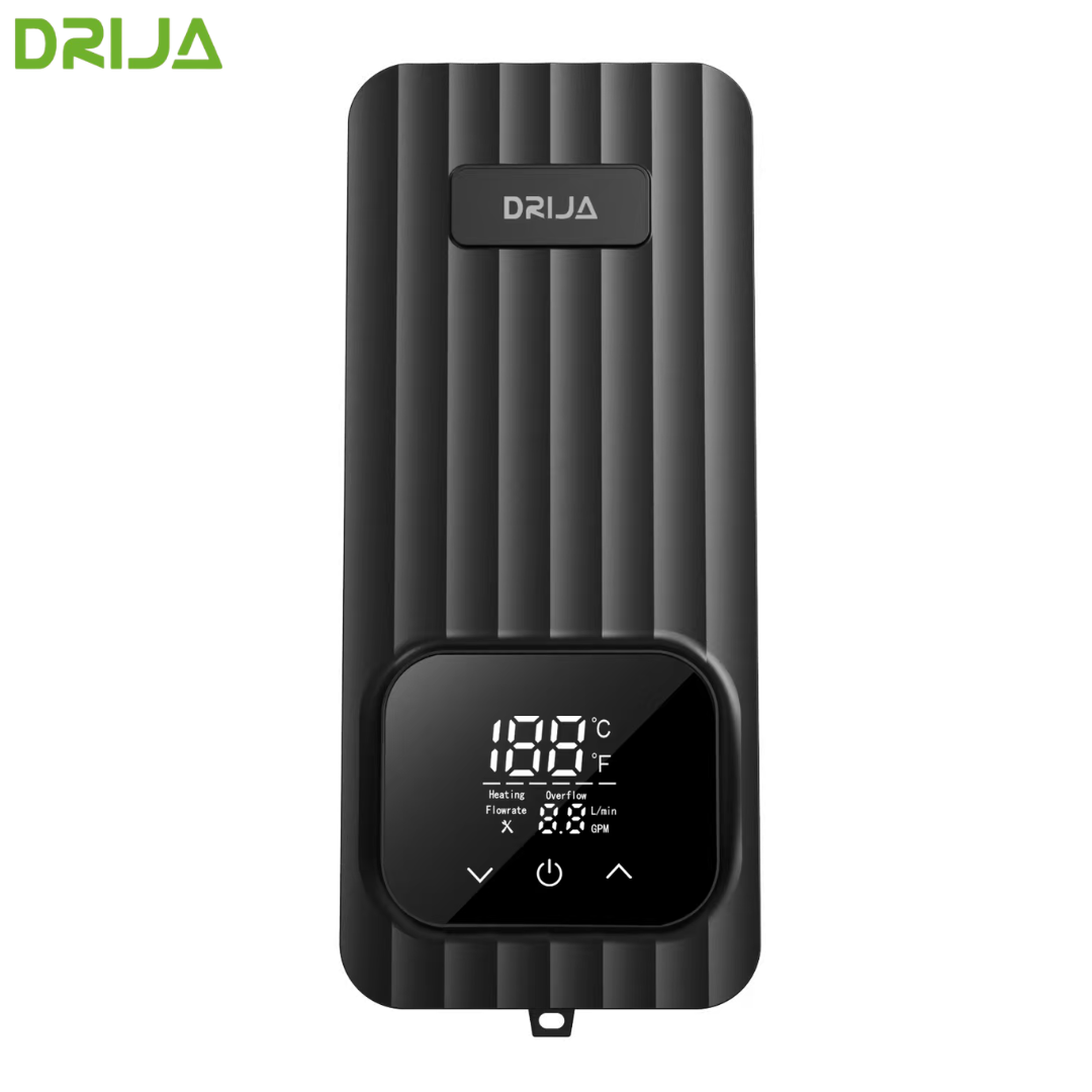 (POR PEDIDO) Calentador de Agua Eléctrico Instantáneo Drija CLTE6KW-C de 6.5 kW, 8.5 L/min, Panel Digital, Tecnología Inverter, Control Remoto y Temperatura Ajustable de 30 °C a 55 °C, Negro 240V