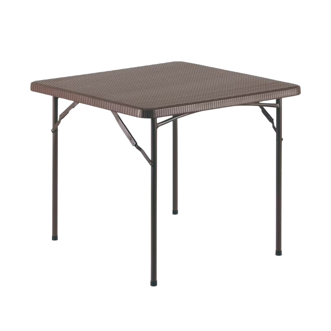 Mesa Plegable Plástica Cuadrada Chocolate 86x86x74cm SH-R86 Selecto