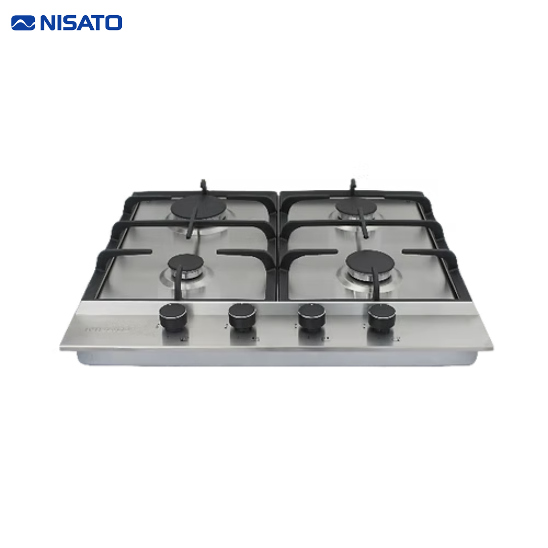 Estufa Empotrable de Acero Inoxidable 24" 4 Quemadores a Gas Nisato NPC-24PRO