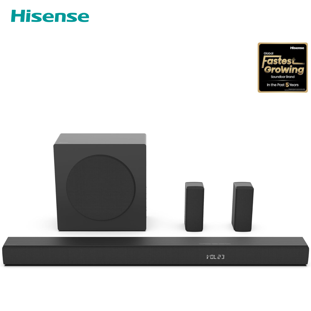 Barra de Sonido 5.1 Canales con Subwoofer Inalámbrico 540W Dolby Digital Plus Bluetooth 5.3 DTS: X Hisense HS5100