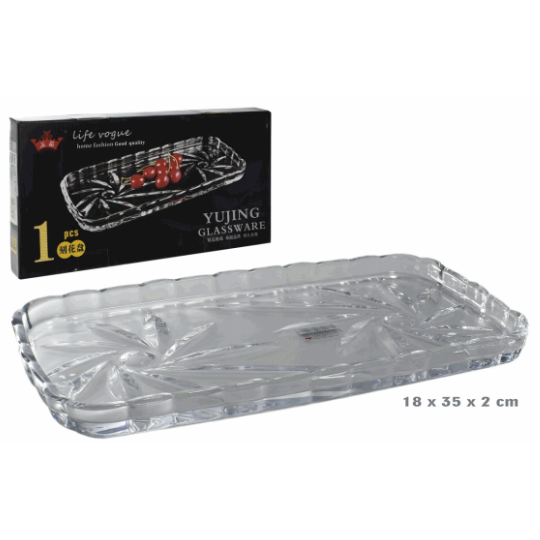 Bandeja de Vidrio 18x35x2cm 81262 Selecto