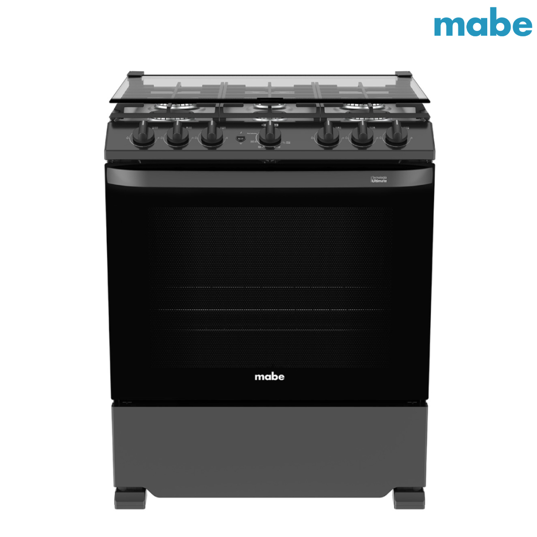 Estufa con Horno 30" 6 Quemadores a Gas Black Slate Mabe EMH7602JBS0