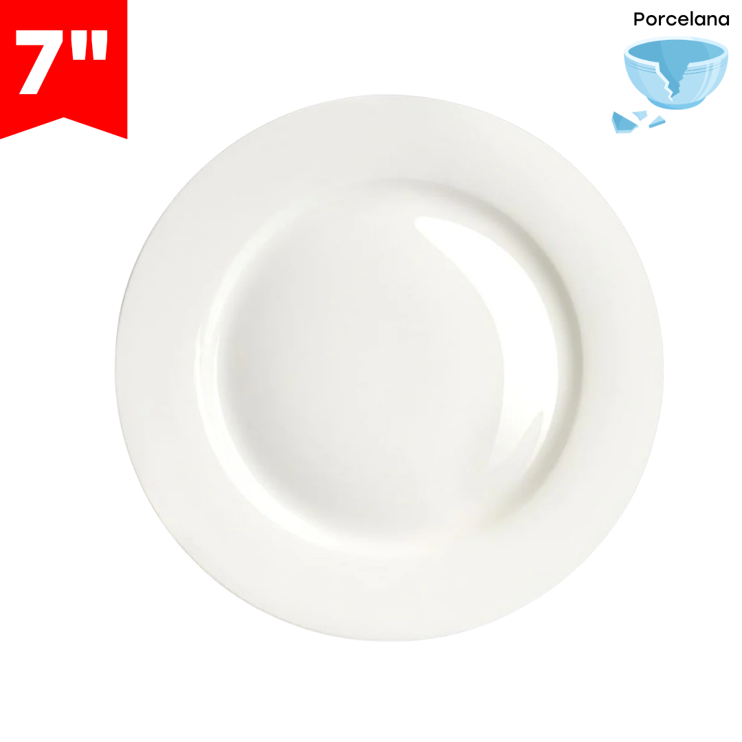 Plato de Cerámica Redondo Blanco 7" 87695