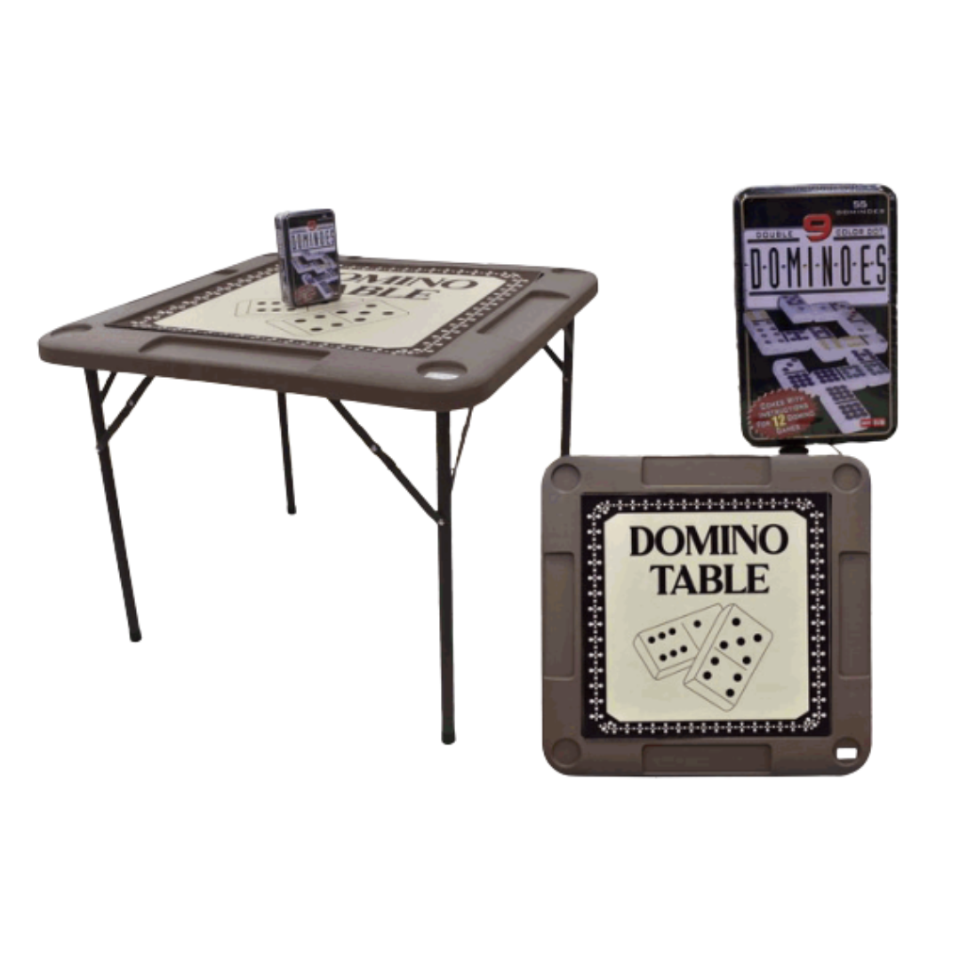 Mesa de Domino Plegable 74x90cm Incluye Juego de Domino BSL-9091 Selecto