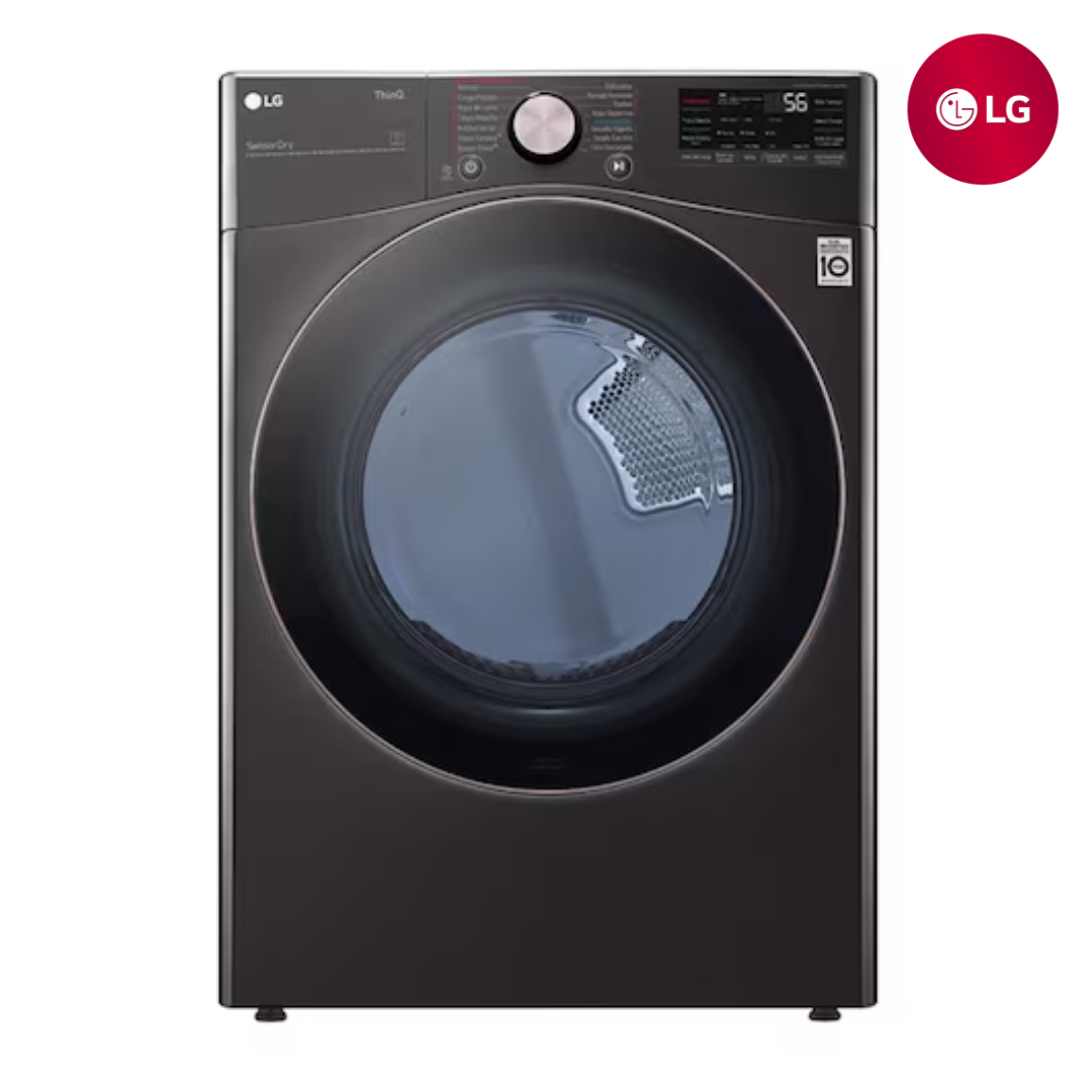 Secadora a Gas Carga Frontal 22kg con TurboSteam & SmartThinQ(Wi-Fi) Acero Negro LG DF22BV2BR
