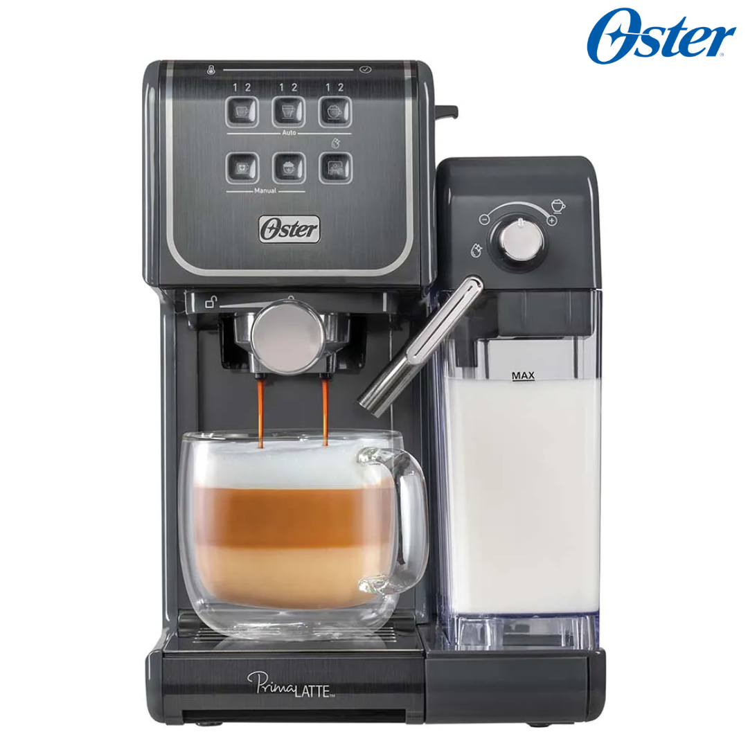 Cafetera PrimaLatte Café Espresso 5 Tazas 2 Touch Panel Táctil 19 Bar de Presión Gris Oster BVSTEM6801M Expresso. Coffee. Latte. Cappuccino. Oster