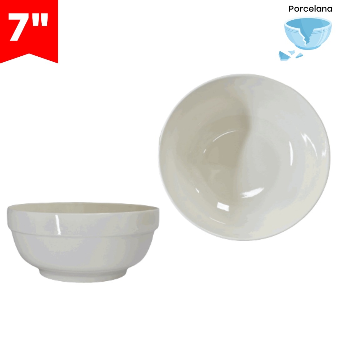Bowl de Porcelana Blanco 7" 87673 Plato. Selecto