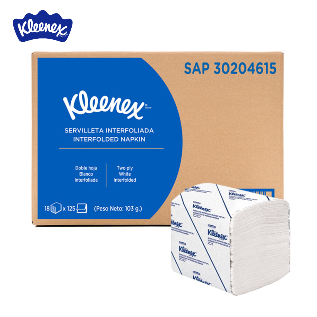 Caja de Servilletas Pop Up 2 Pliegos 18pt de 125und Kleenex KC-30204615 Kleenex