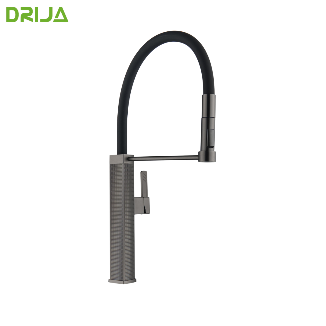 Grifo Extraíble 60cm con 2 Funciones Negro Diseño de Lujo Drija Pisa Black