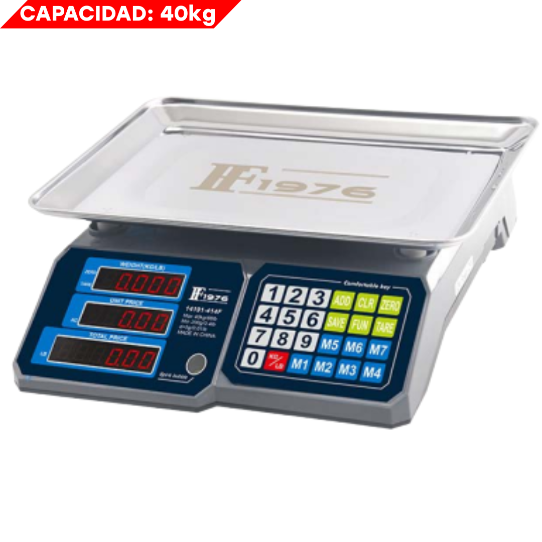 Balanza Digital Recargable 40kg 14191-414F Báscula. Pesa. Selecto