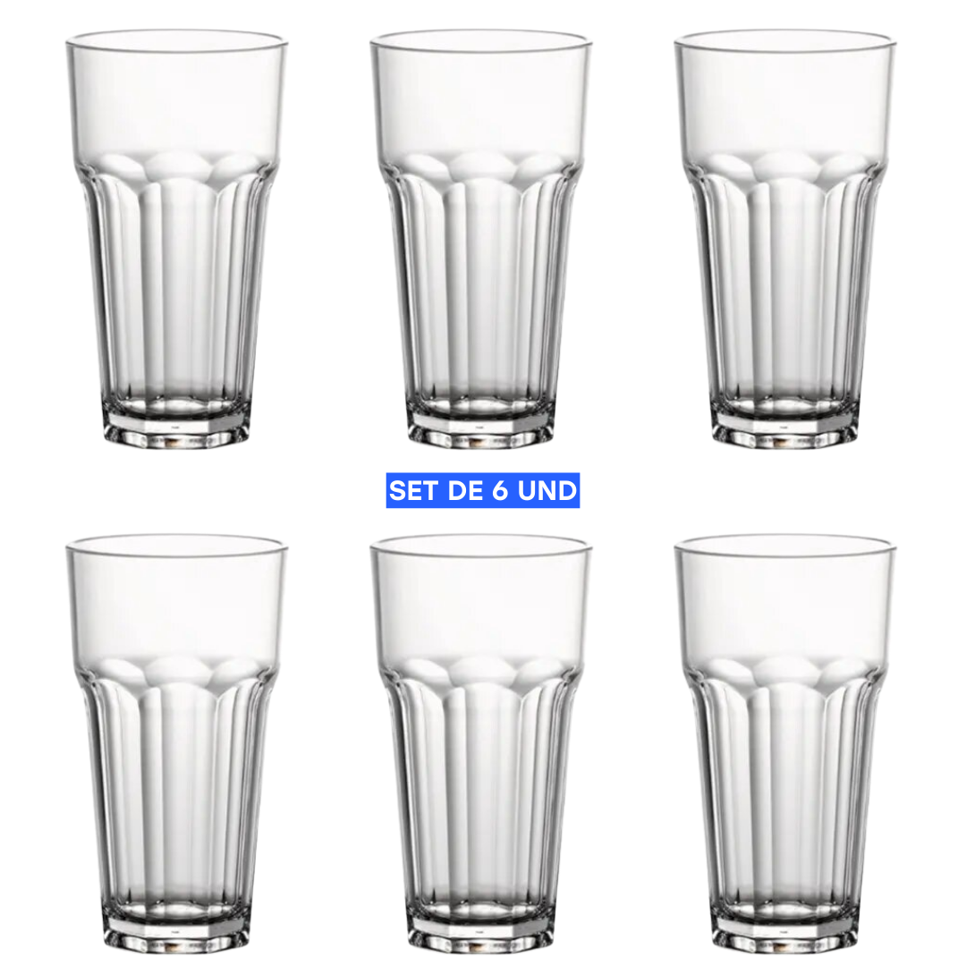(LLEGANDO 27 DE MARZO) Set de 6 Vasos de Vidrio 8.2x14.4cm 41304