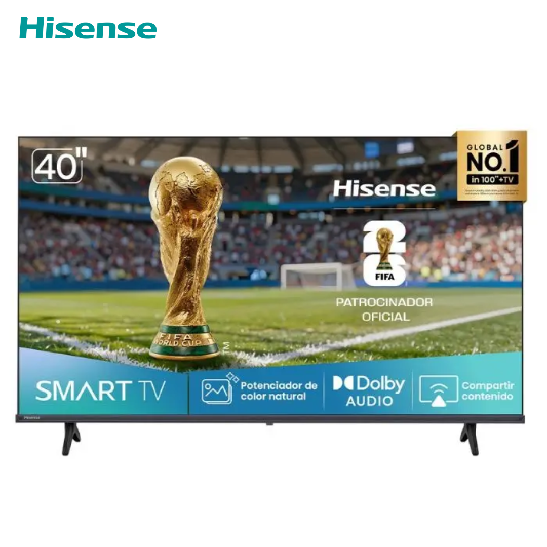 Televisor 40" LED Smart TV FHD 2K VIDAA Hisense 40A4NV Televisión. HISENSE