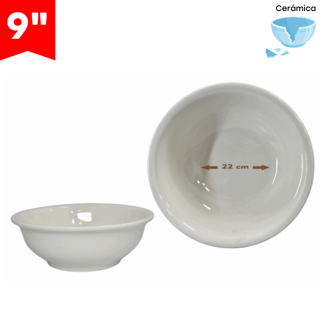 Bowl de Cerámica 9" 87664 Plato.
