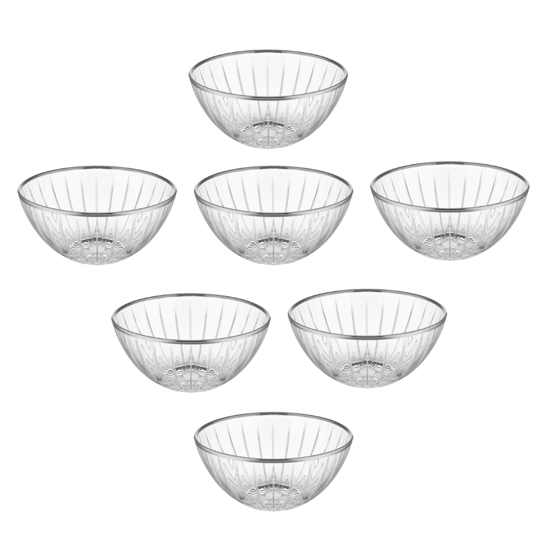 Set de 7 Bowls de Vidrio 12.5x5cm MBE-SE095-07GB Plato. Selecto