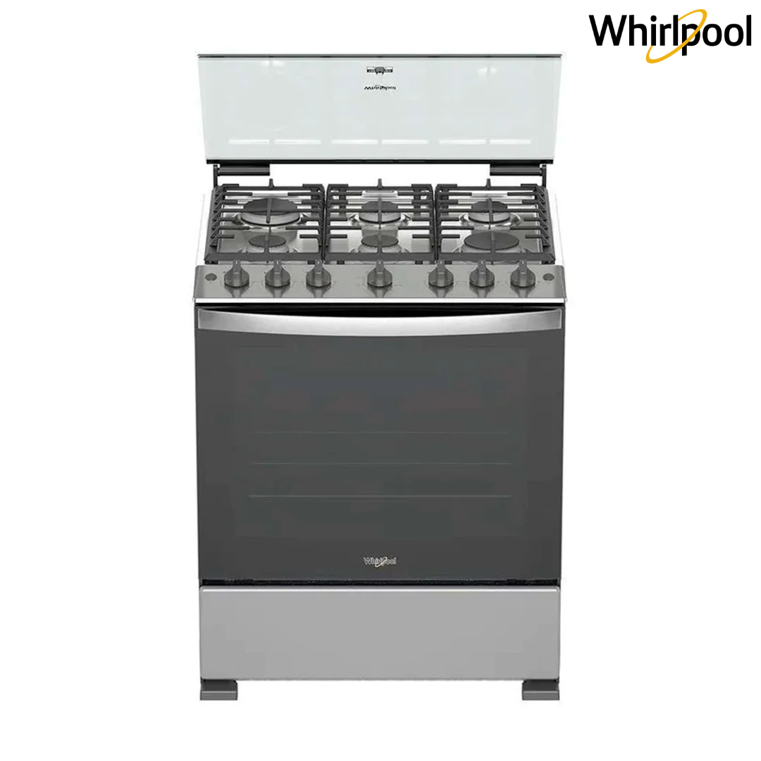 Estufa con Horno a Gas Whirlpool LWFR5200D de 30 Pulgadas con 6 Quemadores, Parrillas de Hierro Fundido y Horno EverClean
