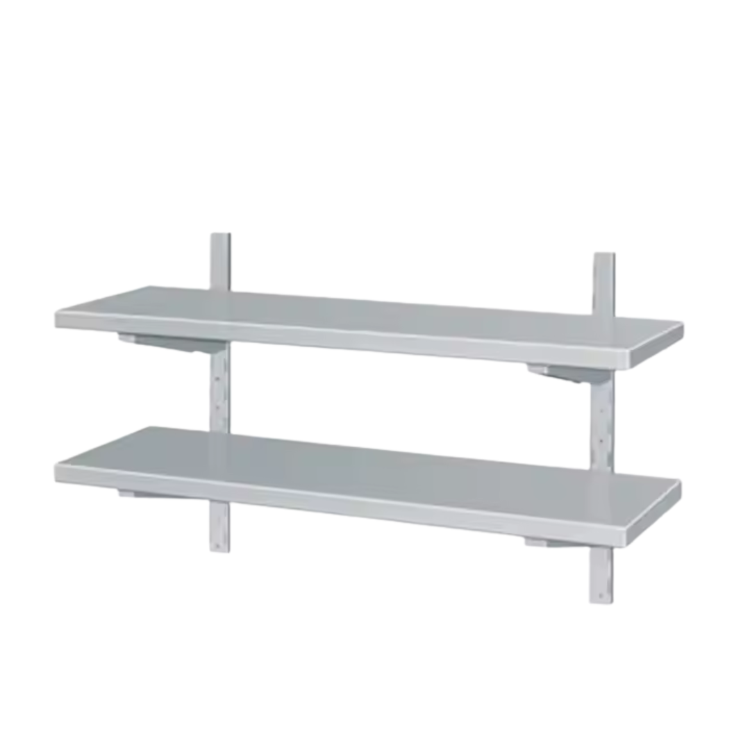 Repisas Doble para Pared en Acero Inoxidable 5 Tamaños Disponibles Selecto