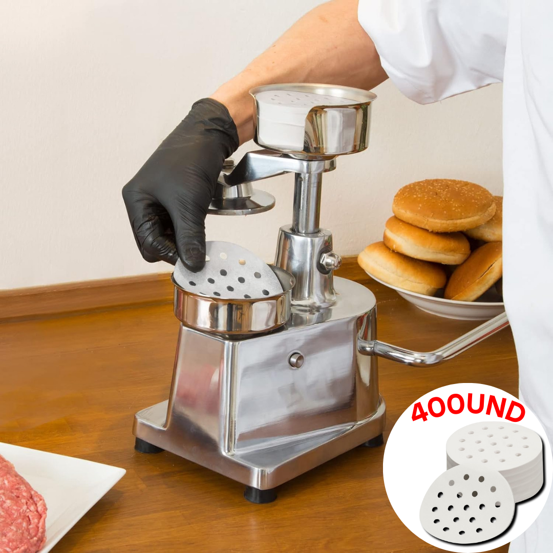 Papel Antiadherente para Prensas de Hamburguesas Paquetes de 400und 10cm a 15cm PH-100 / PH-1300 / PH-150 Filtro. Selecto