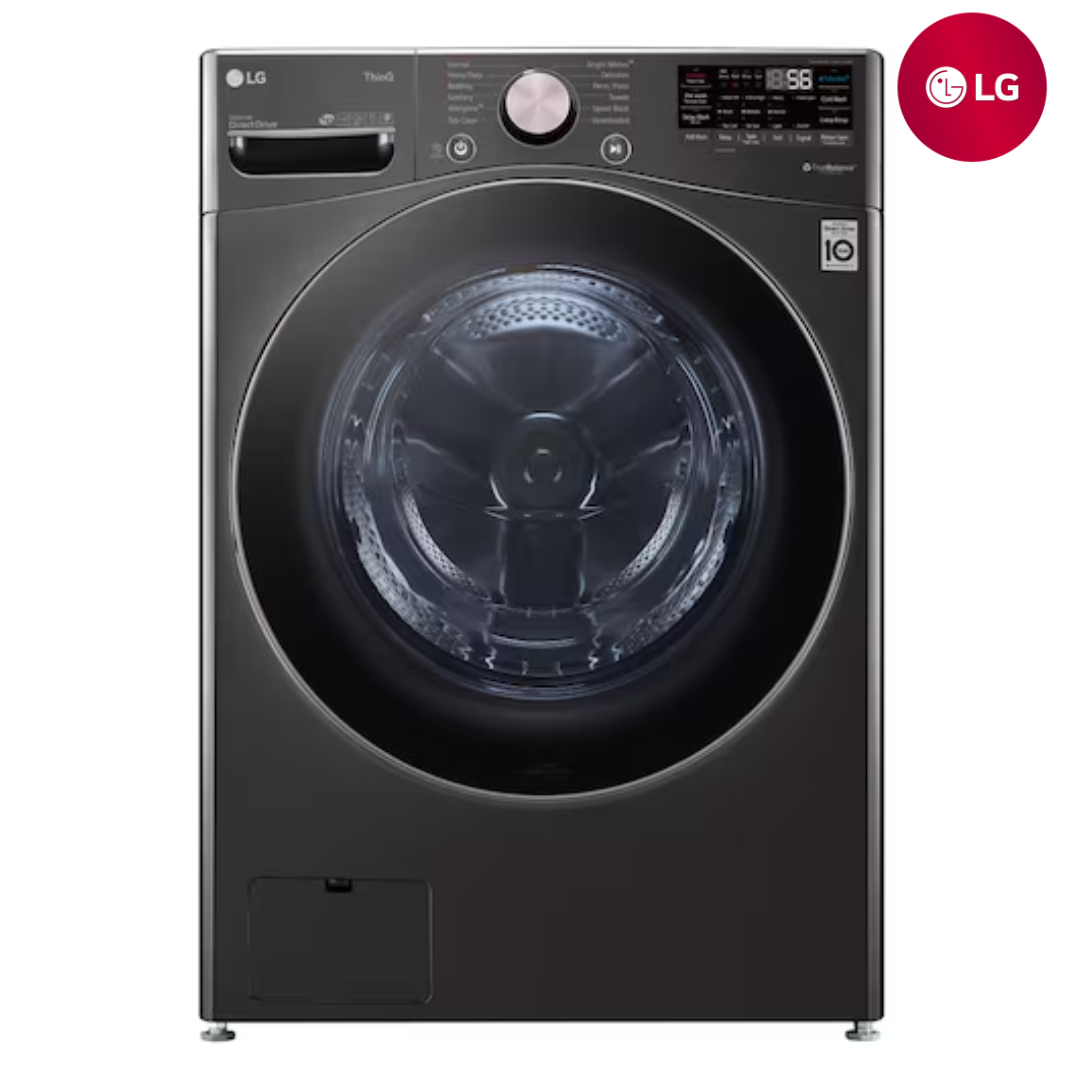 Lavadora Automática Carga Frontal 22kg Inverter con 6 Motion DD TurboWash Acero Negro LG WM22BV2S6BR LG