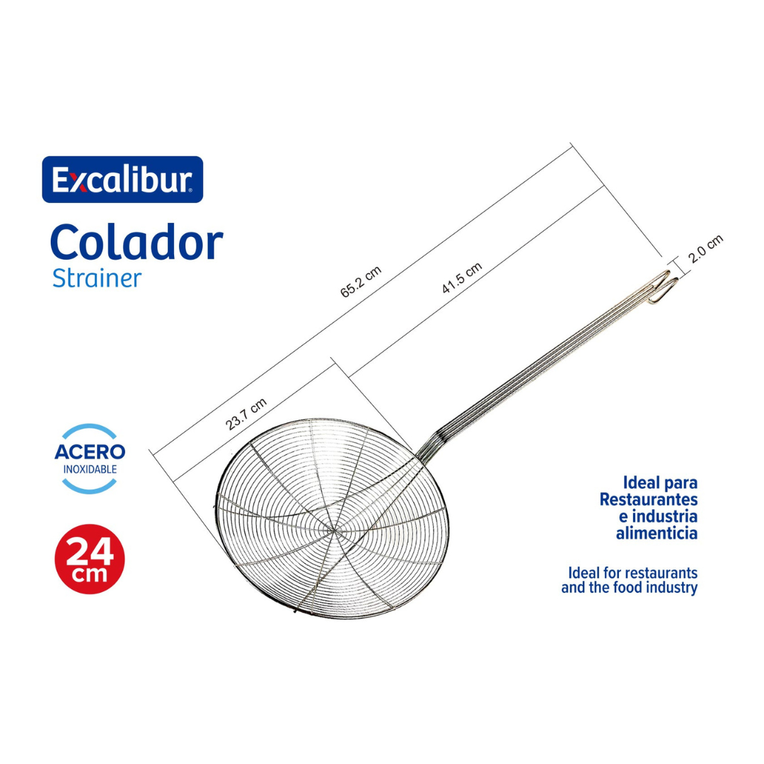 Colador de 24cm en Acero Inoxidable Excalibur A151-JZWS24 EXCALIBUR