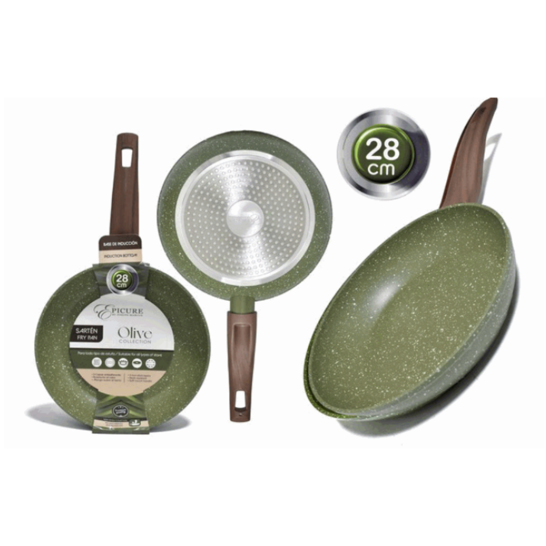 Sartén de Aluminio 28cm Olive EP-FP-064 Selecto