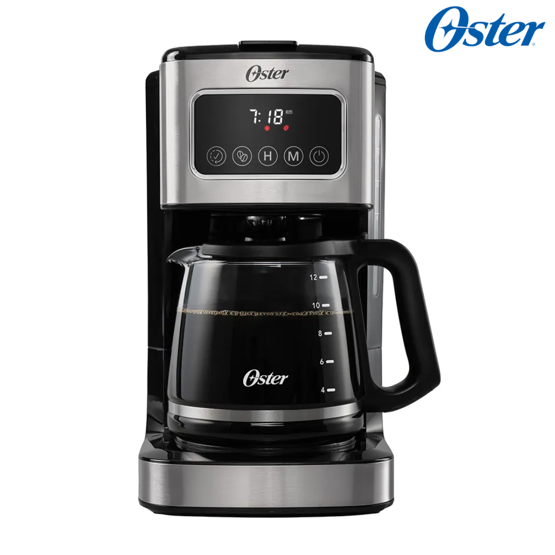 Cafetera Programable de 12 Tazas Pantalla Táctil Negro Acero Inoxidable Oster BVSTDC4403 OSTER