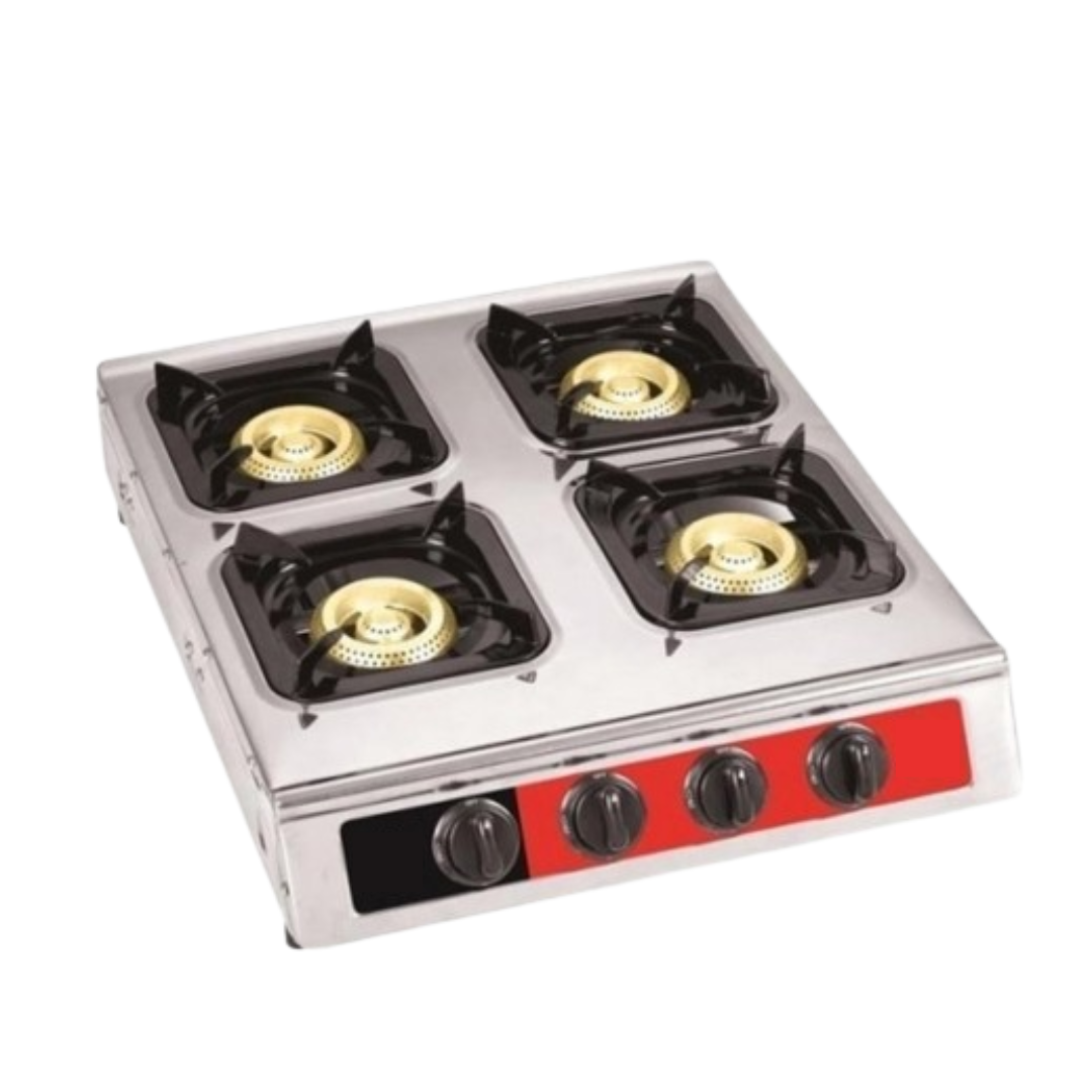 Estufa de 4 Quemadores a Gas de Acero Inoxidable Encendido Automático HS004SSA-CT