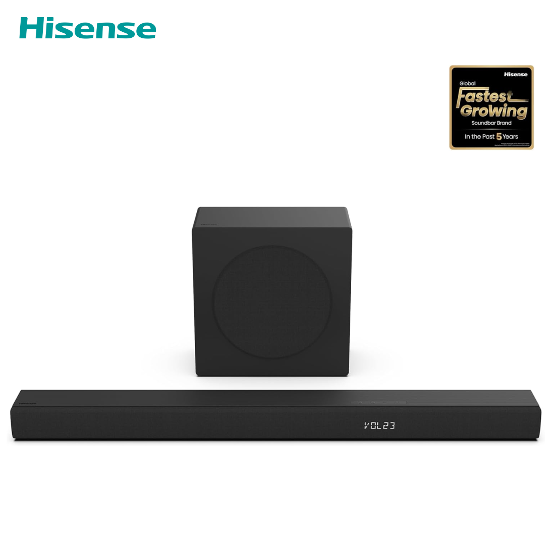 Barra de Sonido 3.1 Canales con Subwoofer Inalámbrico 480W DTS Virtual: X Dolby Digital Plus Bluetooth Hisense HS3100 HISENSE