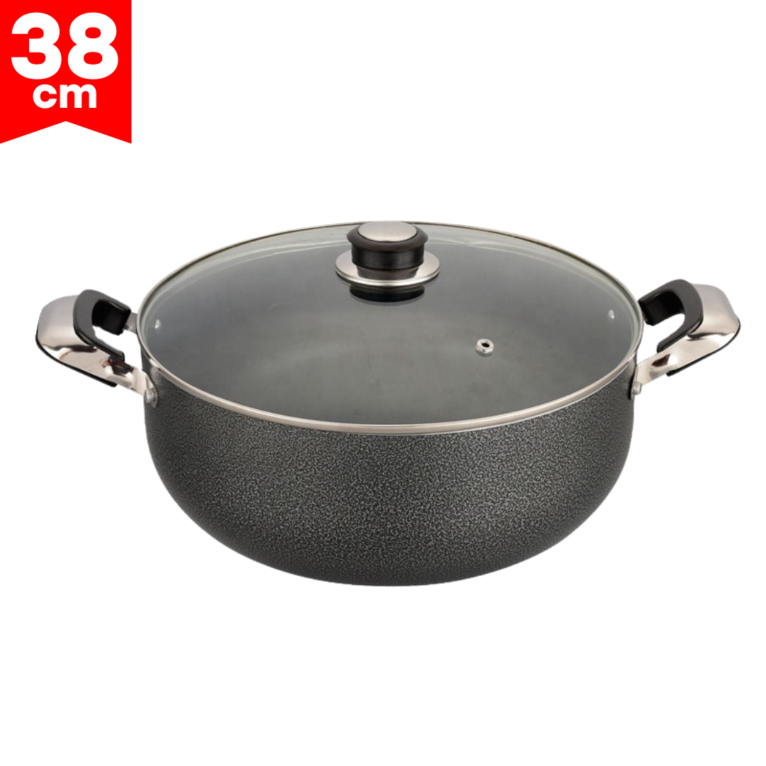 Olla de Aluminio con Tapa de Vidrio 38cm Lotus LHC-2038