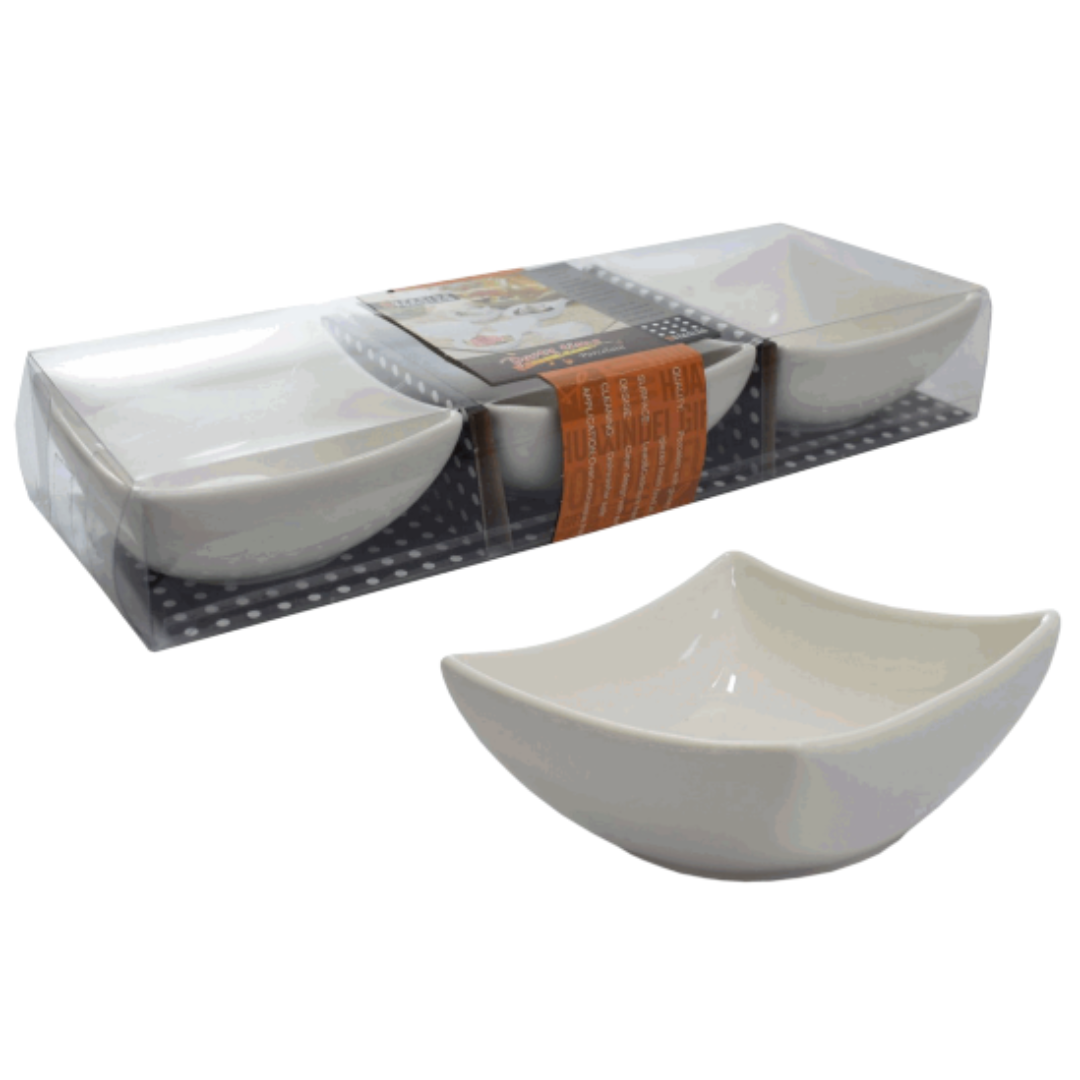 Set 3 Salseros de Cerámica Blanco 87465 Ramekin. Selecto