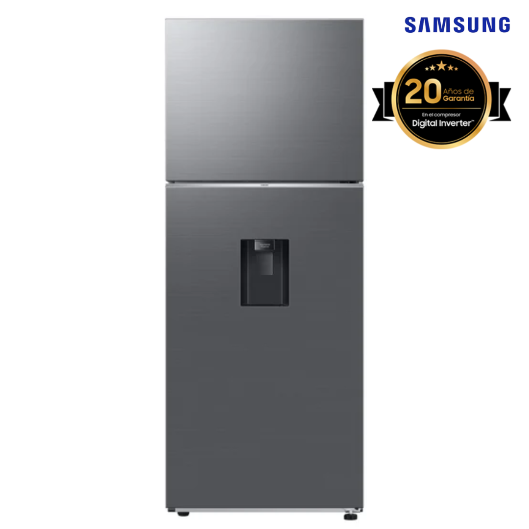 Refrigeradora Top Mount 14p3 con Dispensador de Agua Silver con Wifi Inteligente Samsung RT42DG6734S9/AP