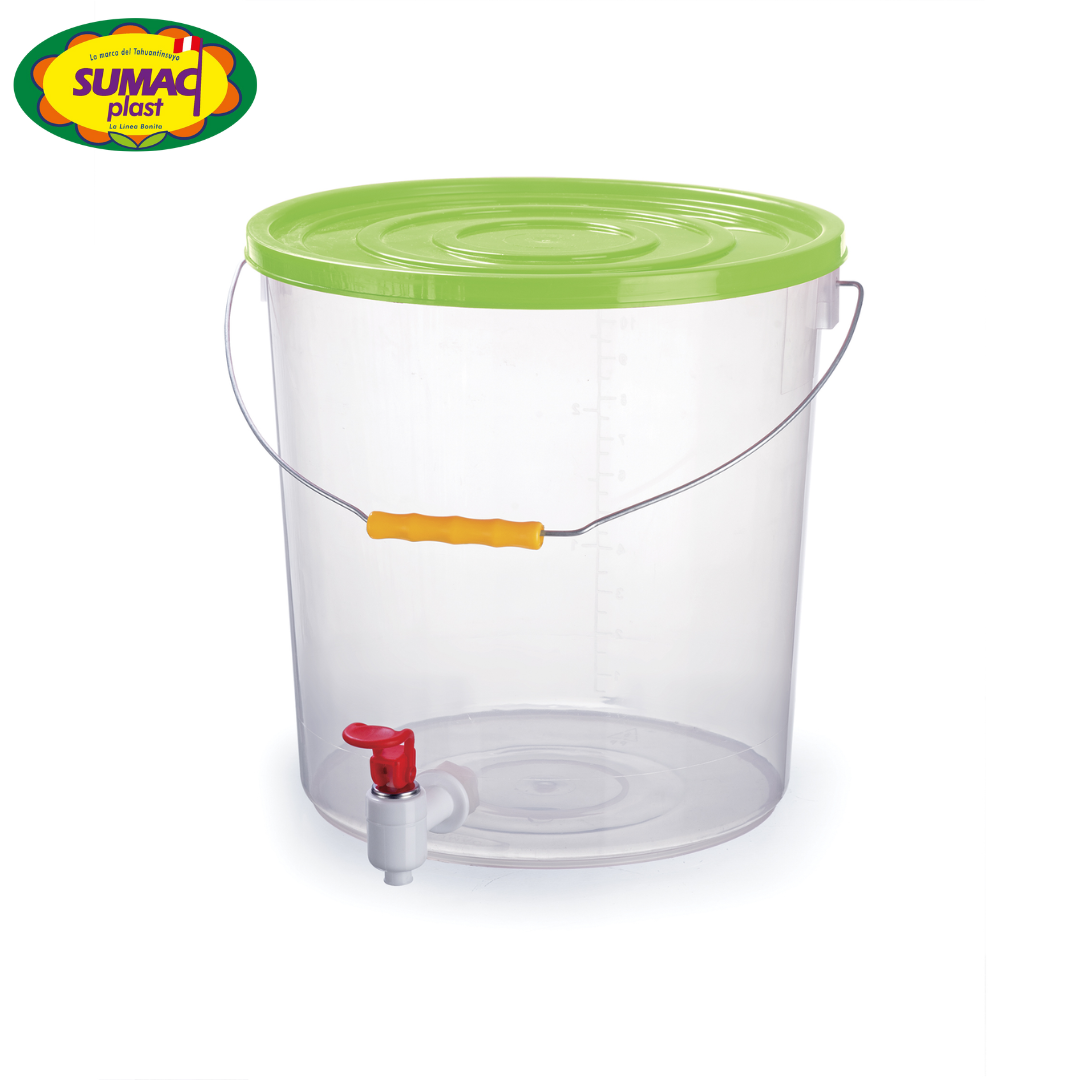 Balde con Caño Plástico 12L Sumacplast PTCOMBAL0041 Tanque. Chichero. Chicha. Sumacplast