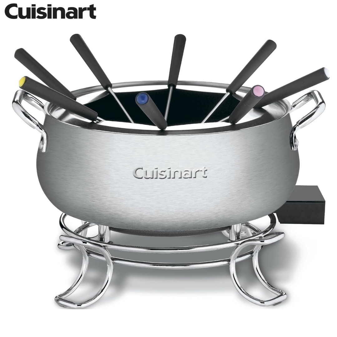 Fondue Eléctrico Cuisinart 3 Qt / 2.8 Litros 1000W con 8 Tenedores CFO-3SSNAS