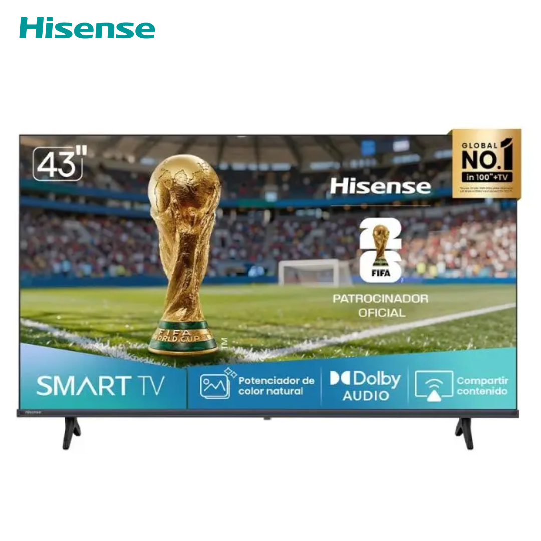 Televisor 43" LED Smart TV FHD 2K VIDAA Hisense 43A4NV Televisión. HISENSE