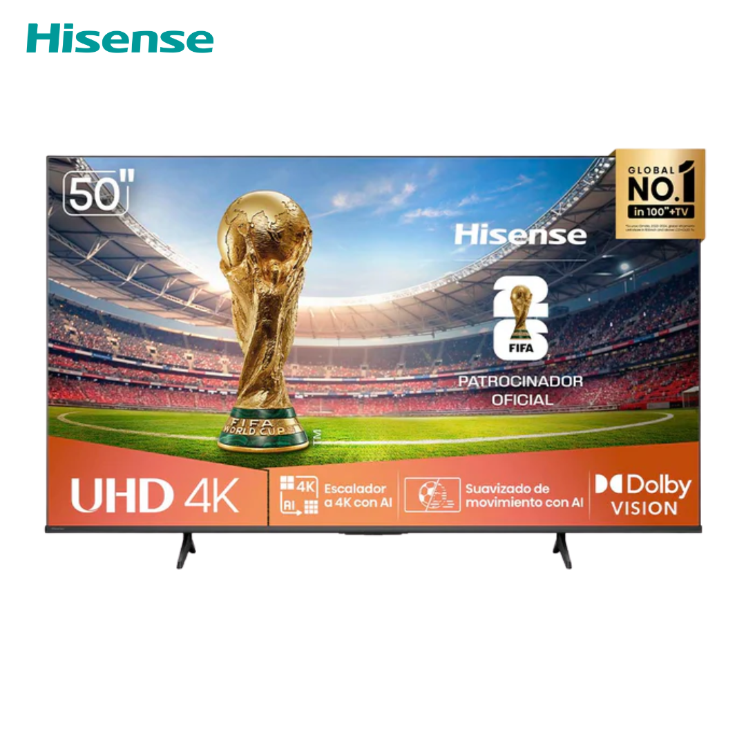 Televisor 50" LED Smart TV UHD 4K VIDAA Hisense 50A6NV Televisión.