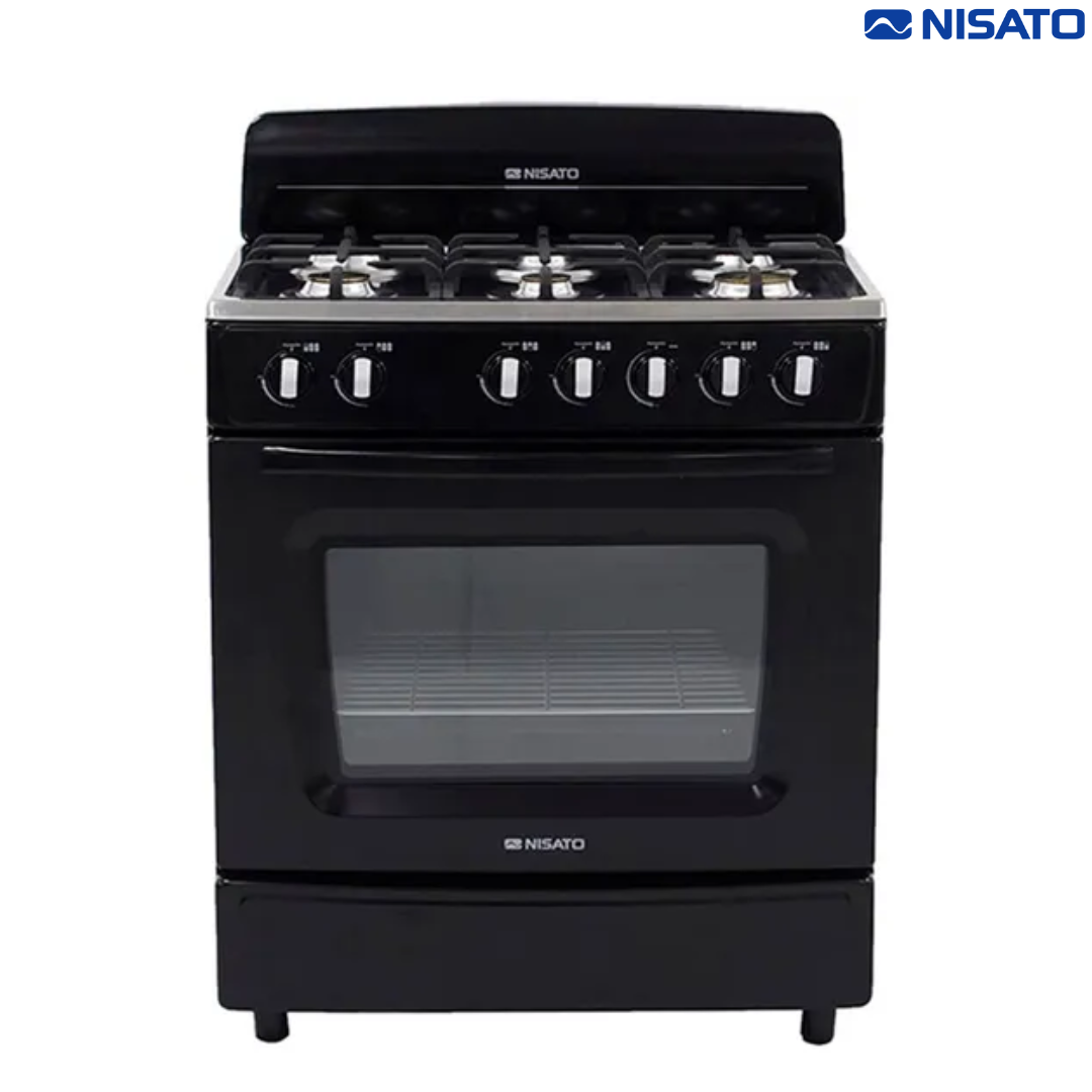 Estufa con Horno 30" 6 Quemadores a Gas Negro Nisato NE-7630RNPHFMS (D)