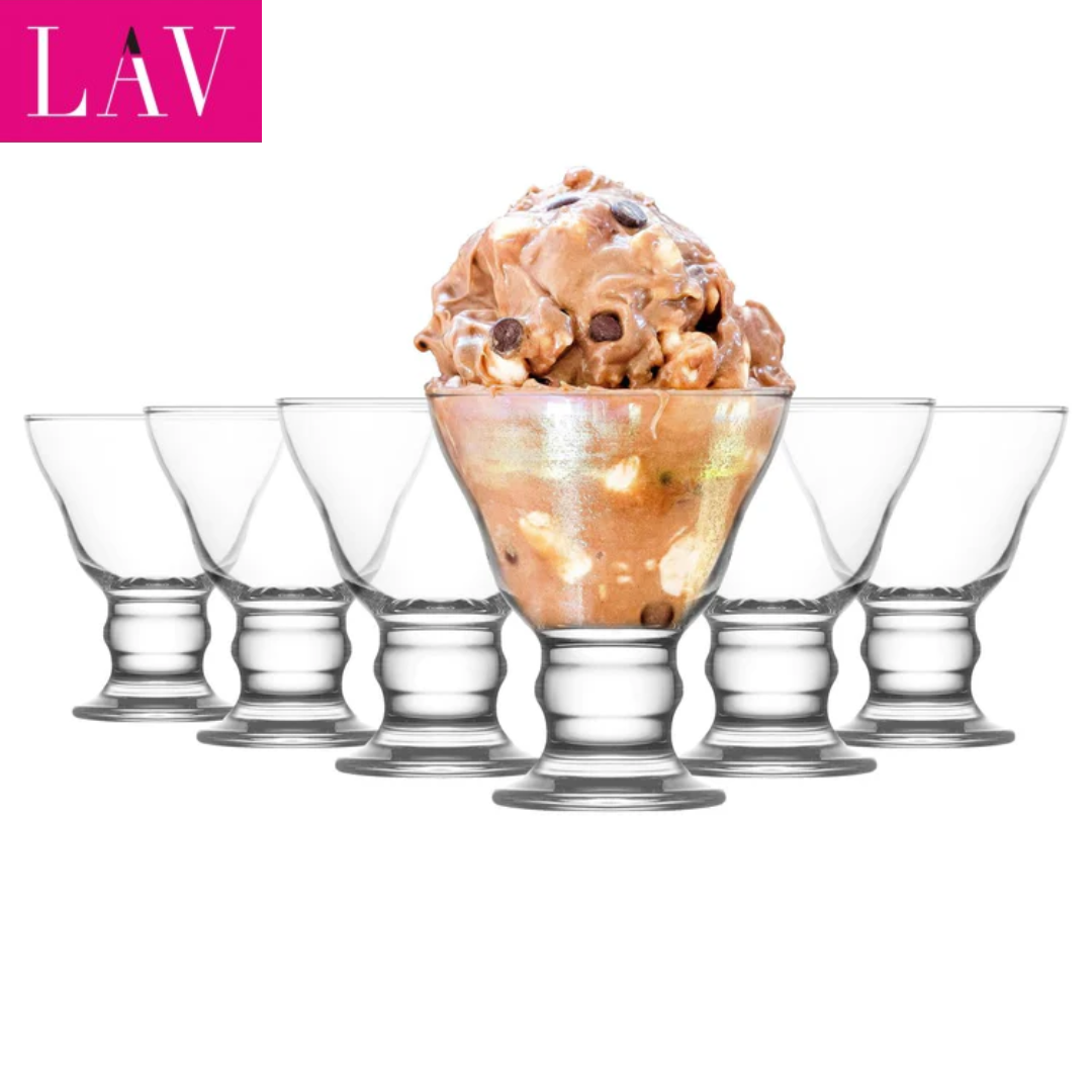 Set 6 Copas de Helado Orion de Vidrio 255ml LAV LV-ORN319F