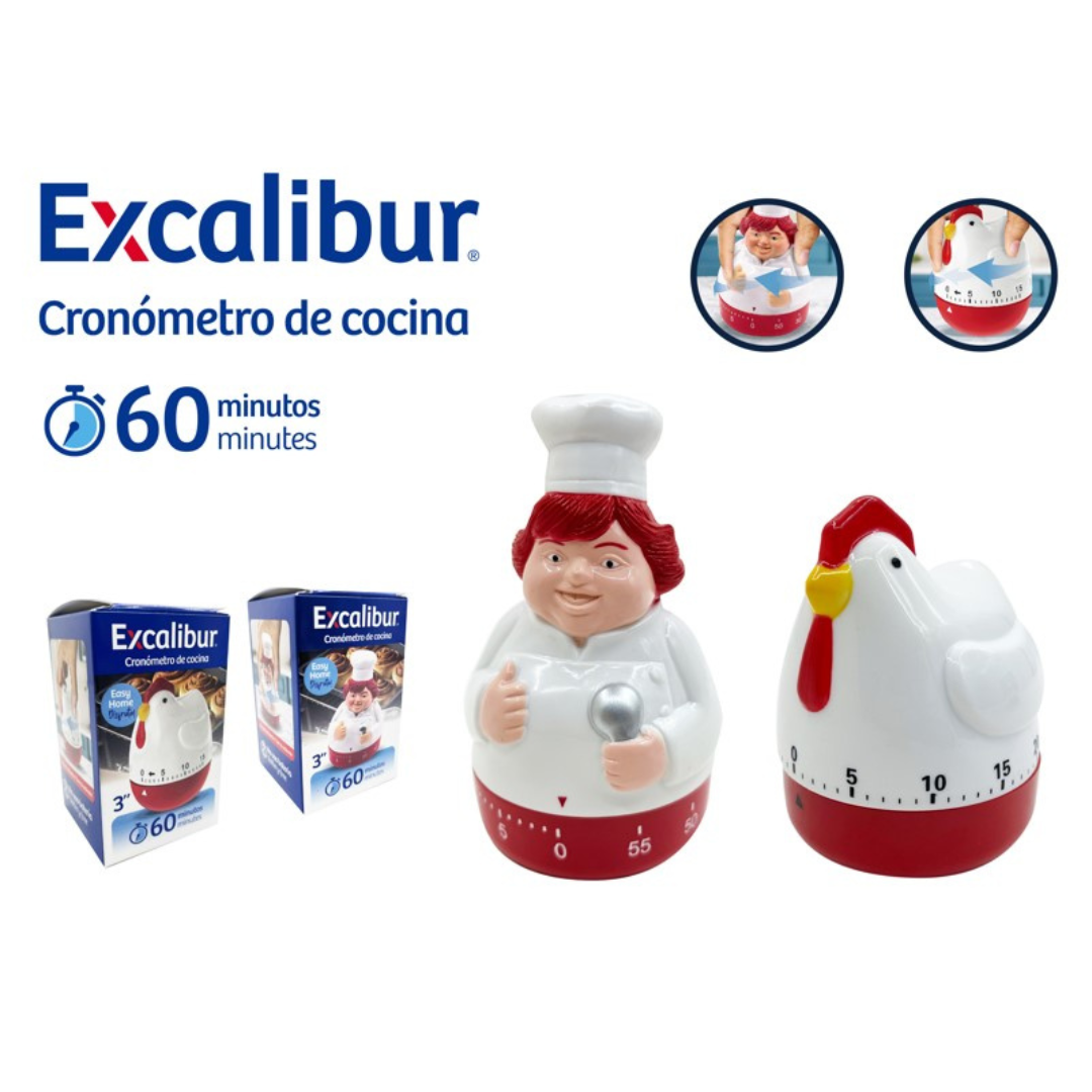Temporizador para Cocina 60 Minutos Excalibur A164-TM2403 Cronómetro. EXCALIBUR