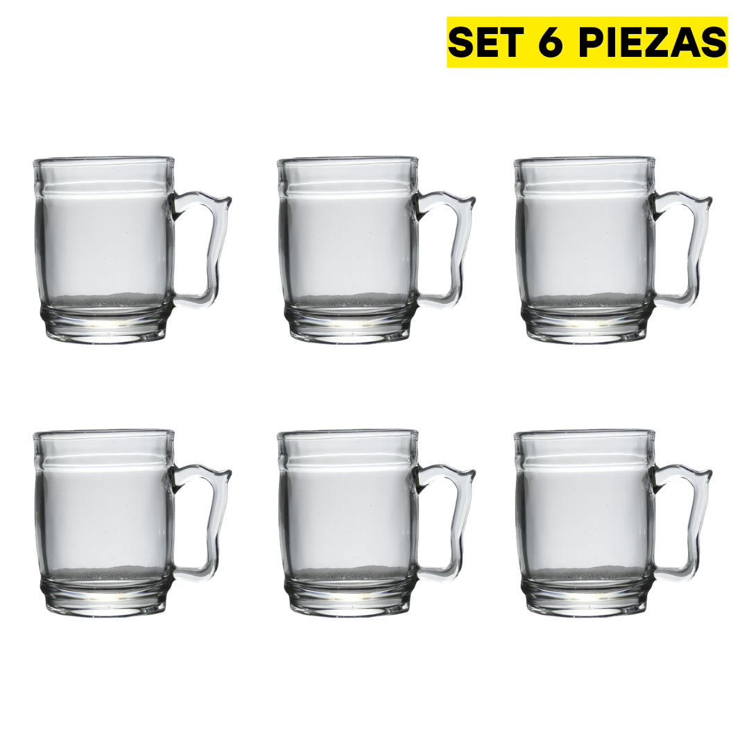 Set 6 Tazas de Vidrio Transparente 162ml 108-8 Selecto