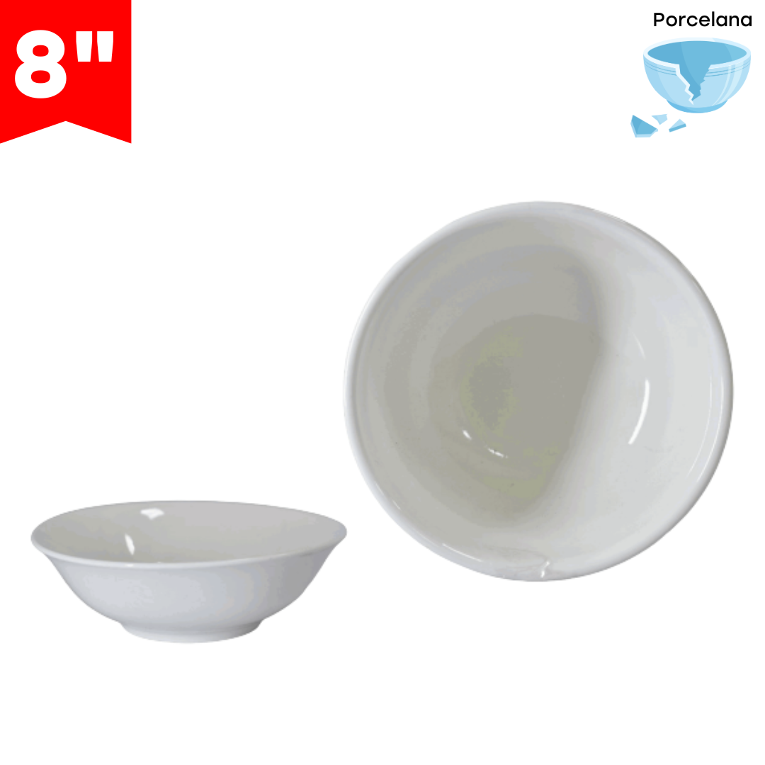 Bowl de Porcelana 8" 87665 Plato.