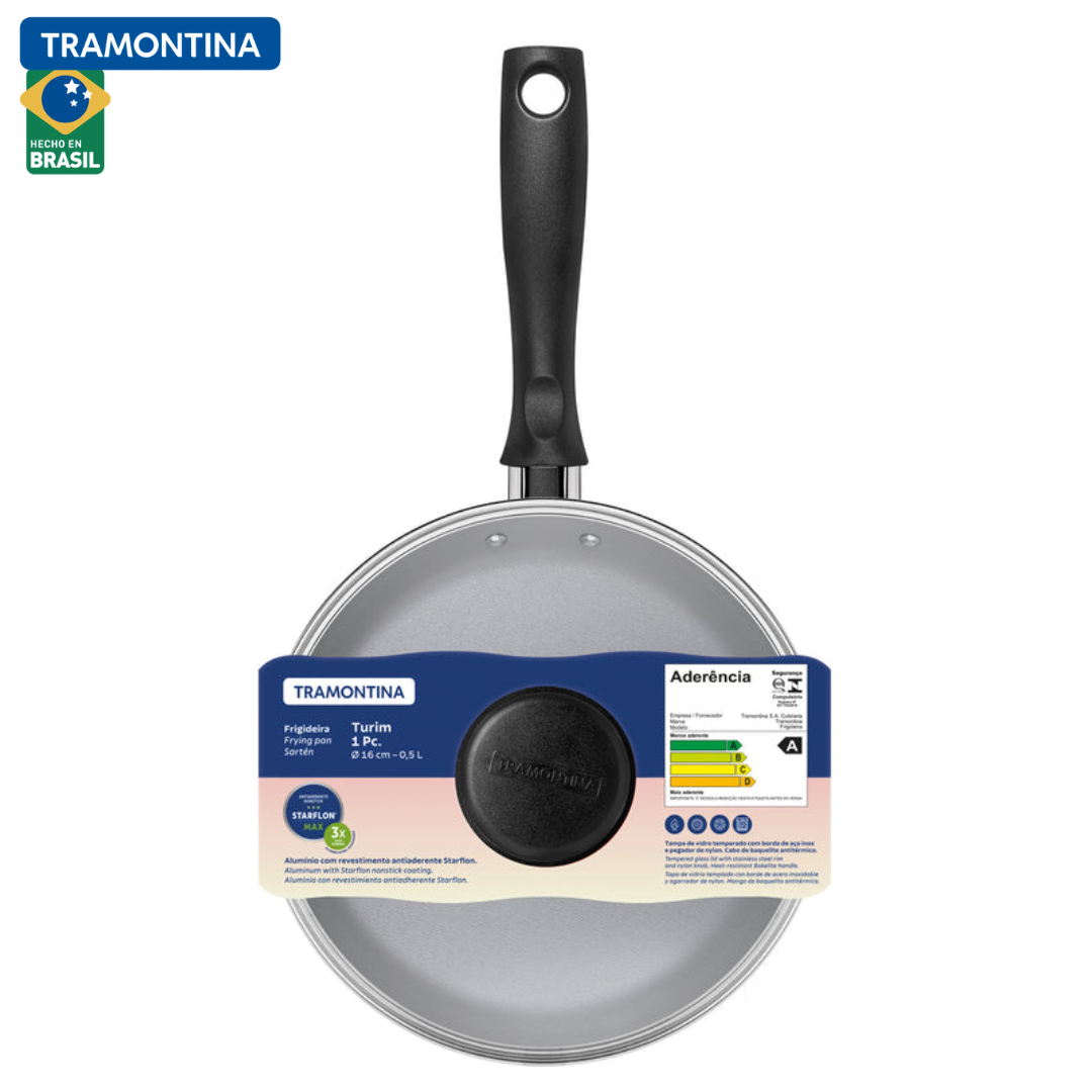 Sartén con Tapa Antiadherente Tramontina Turim 16cm – 20196/016