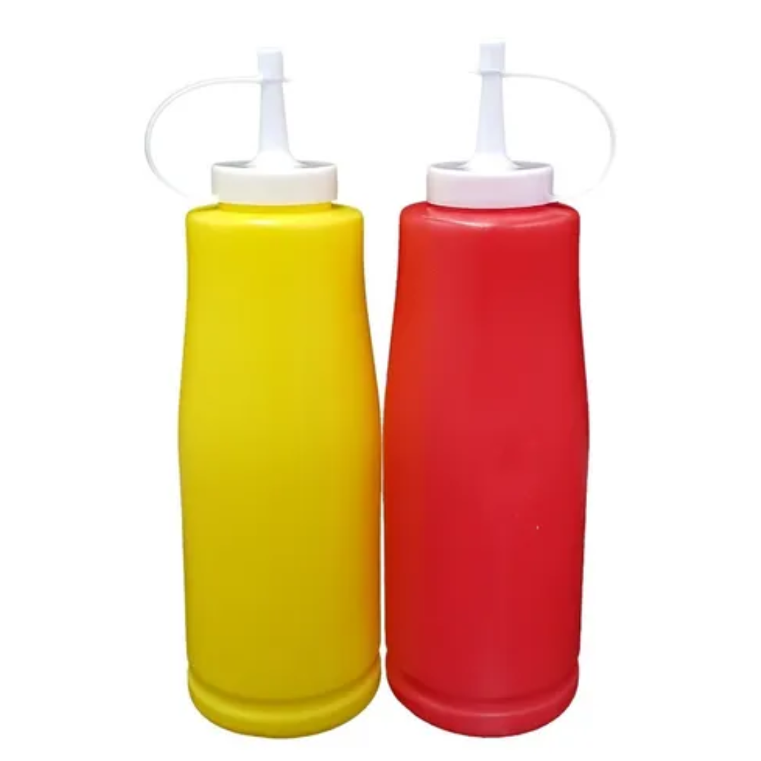Set 2 Envases de Salsa 600ml Ketchup y Mostaza 428869 Botellas. Selecto